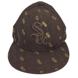 Chicago White Sox MLB New Era 59Fifty Brown Gold Fitted Cap Size 8 Wool